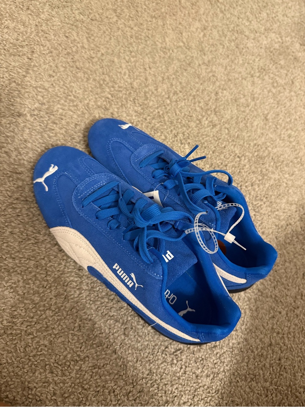 Puma Royal Blue Suede Sneakers with White Formstrip - Picture 5 of 5